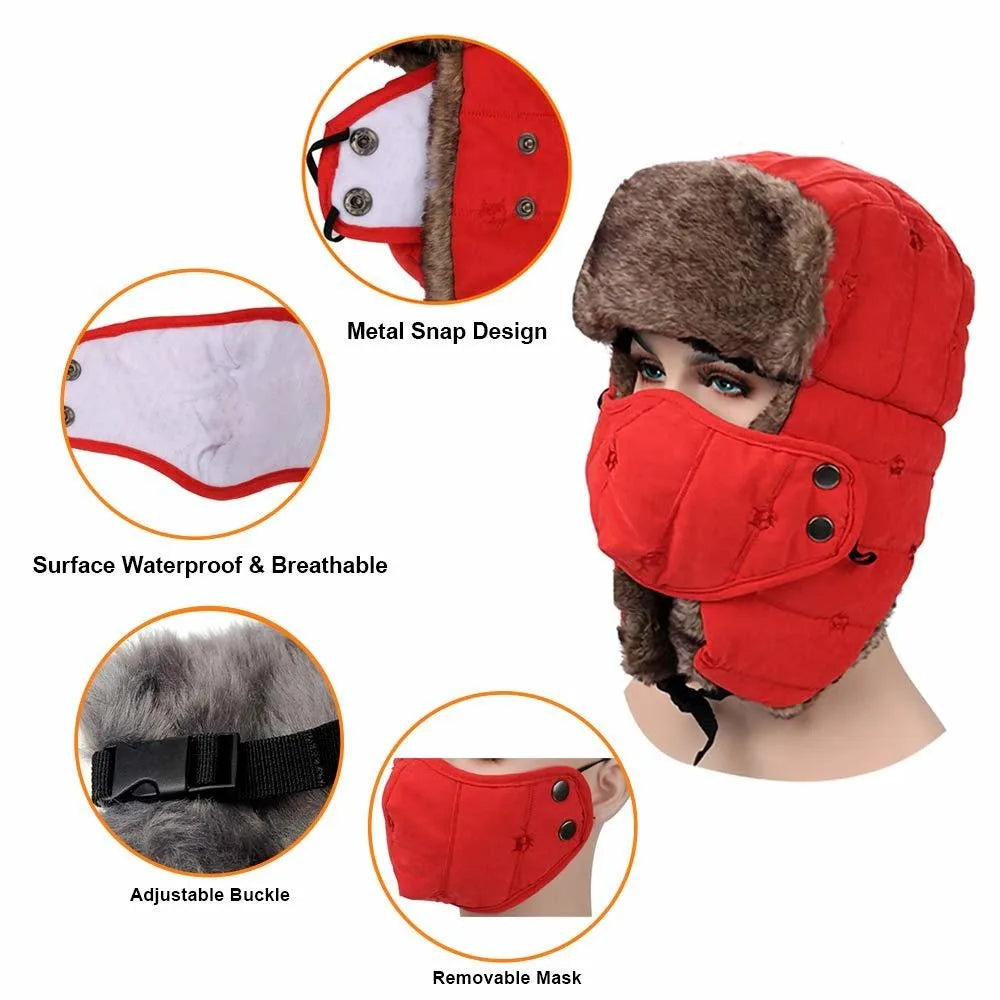 PolarShield™ Arctic Fleece Trapper Hat (Removable Mask)