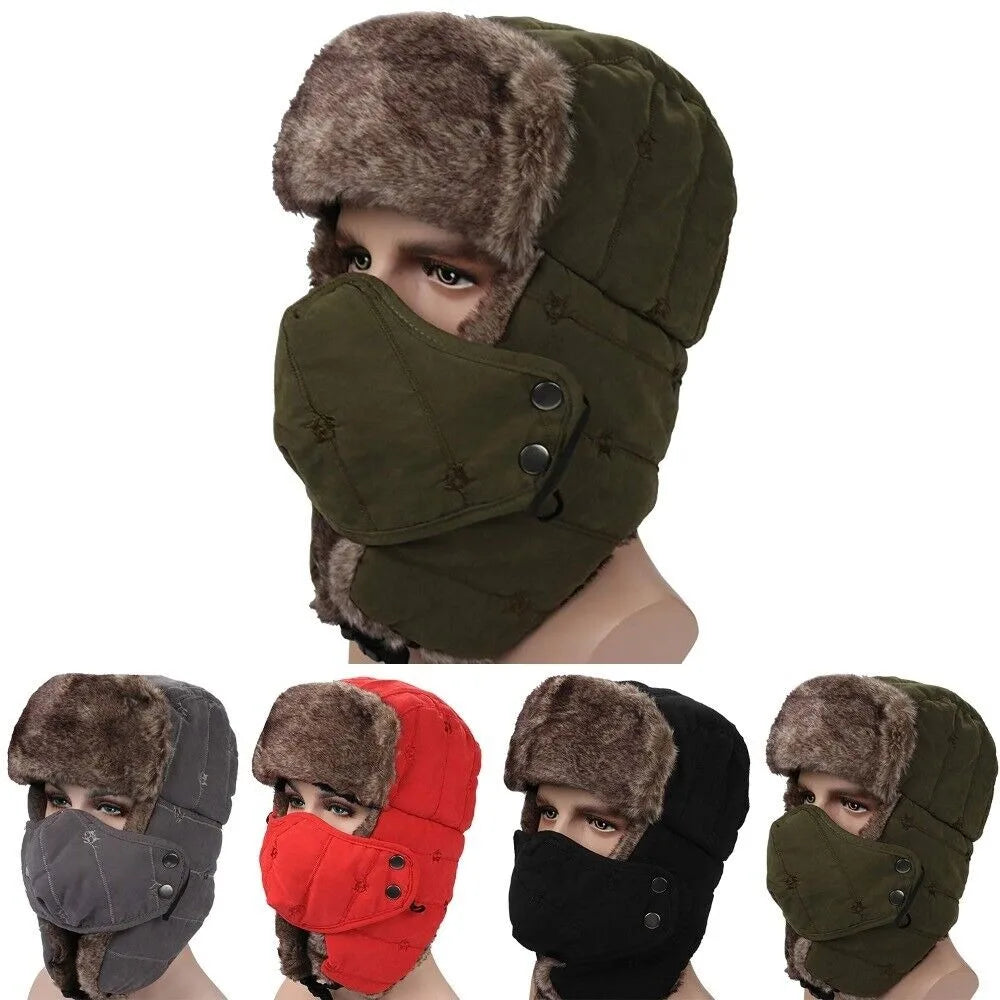 PolarShield™ Arctic Fleece Trapper Hat (Removable Mask)