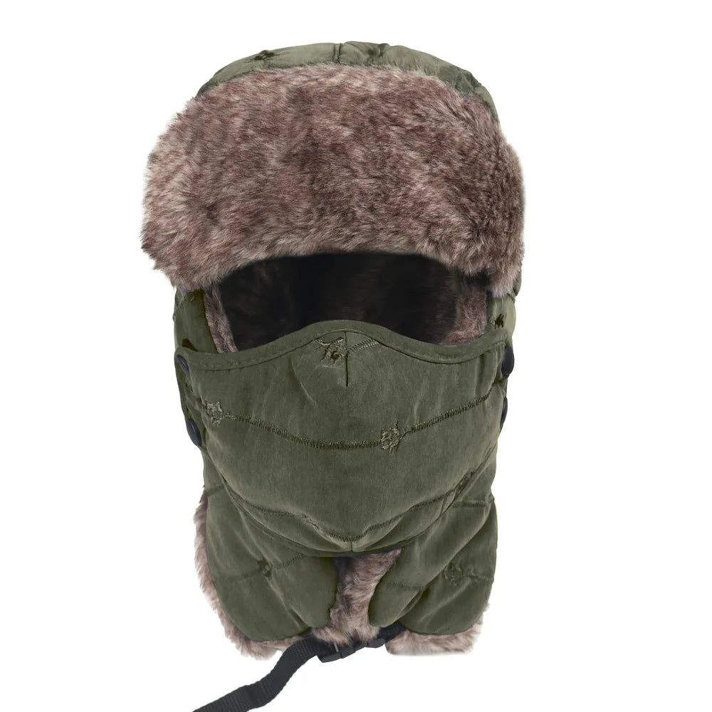 PolarShield™ Arctic Fleece Trapper Hat (Removable Mask)